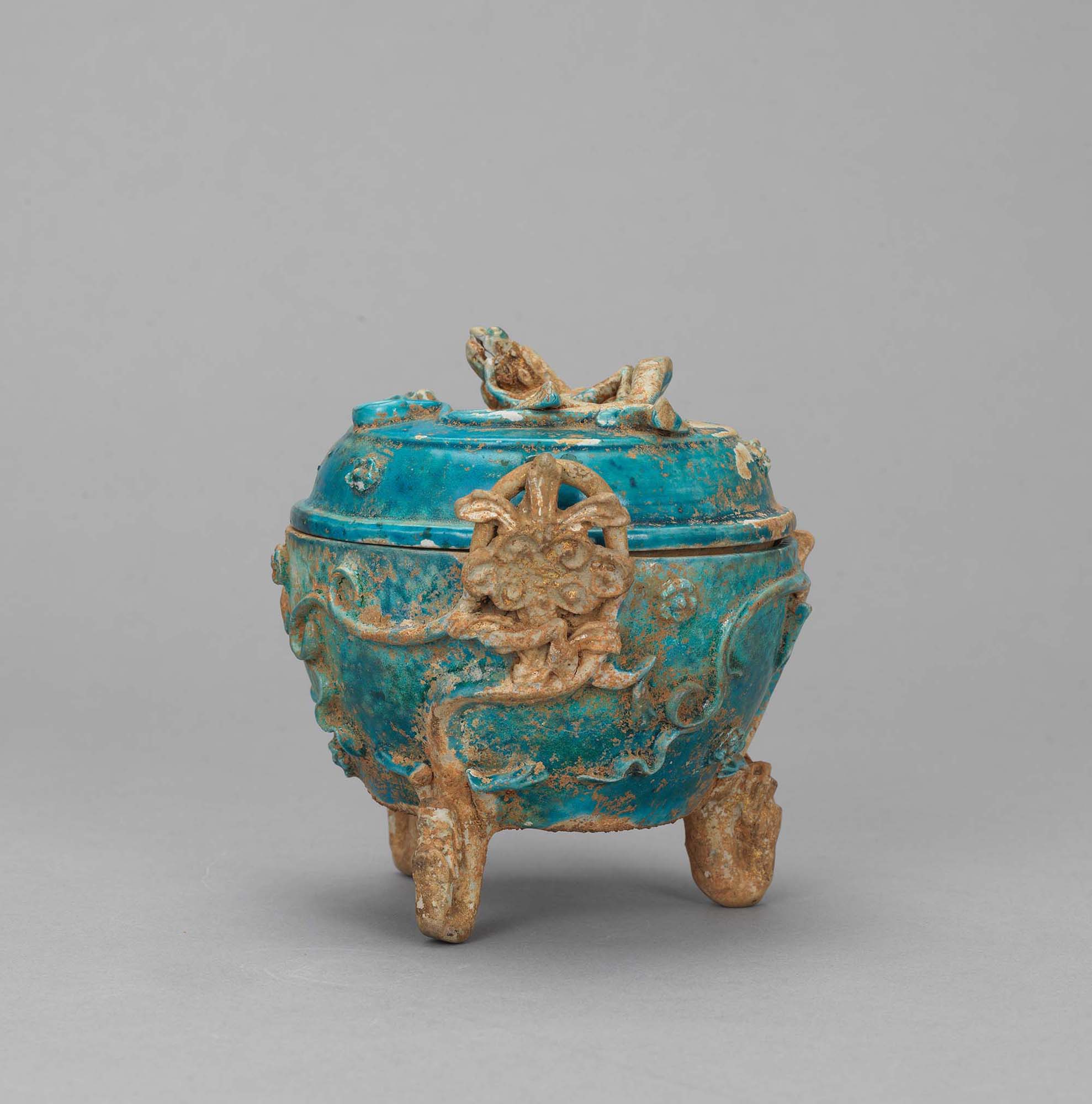 中国美術 陶磁青花唐子 人物香炉 置物 緣起物 希少品 道八大在銘 深圳博物馆